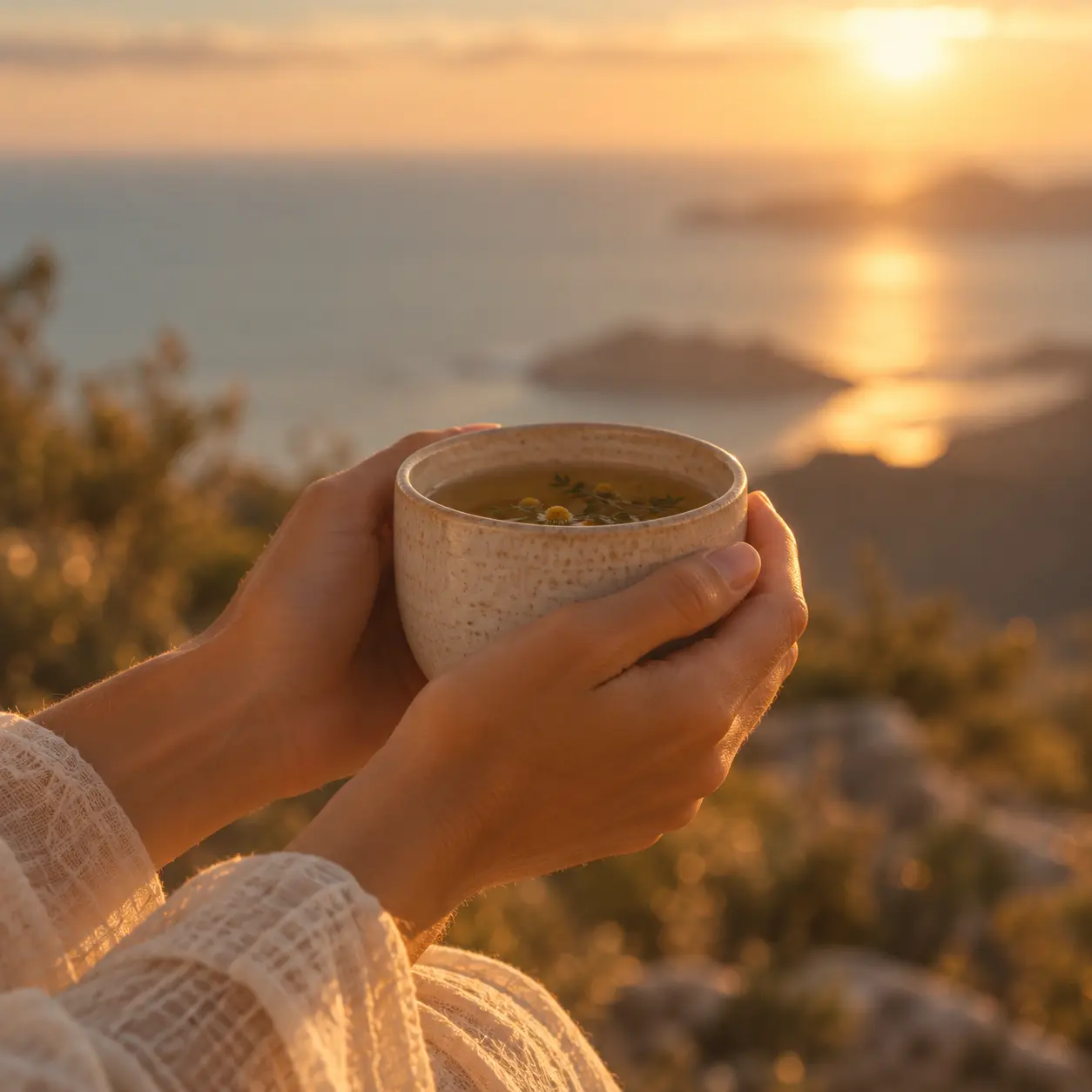 Moment de sérénité avec une tisane, programme Renaissance 45+ à Hyères
